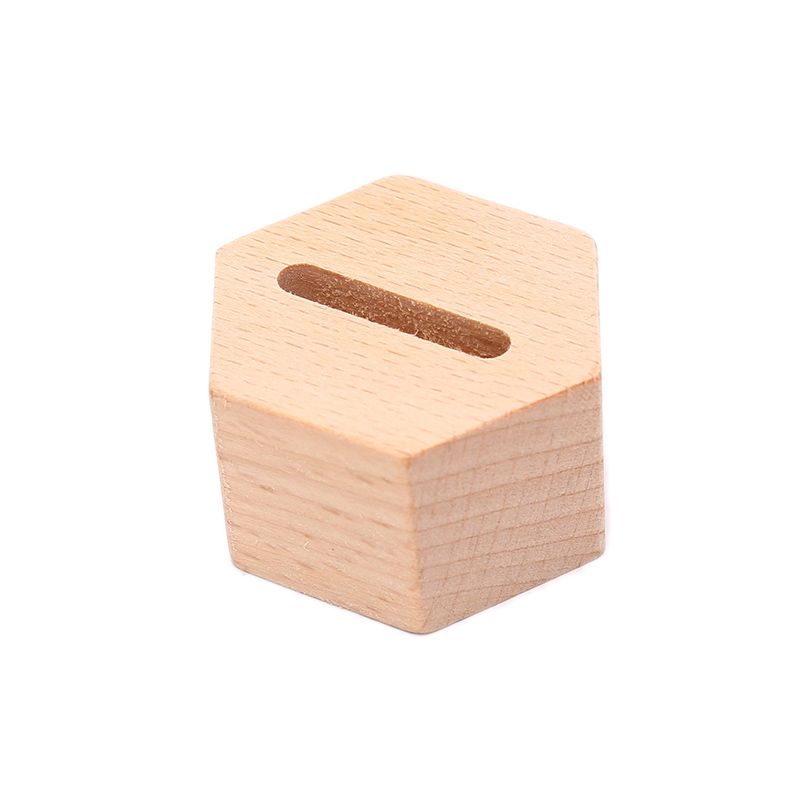 Wooden Hexagon heart-shaped Ring Display Stand Couples Rings Jewelry Holder Gift