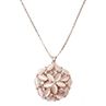 3D Opal Rhinestone Flower Round Pendant Long Chain Sweater Jewelry Neckle