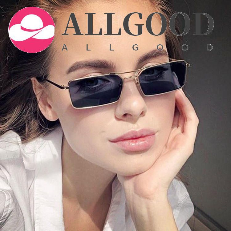 Double beam square metal sunglasses European and American trend sunglasses personalized sunglasses ocean lens