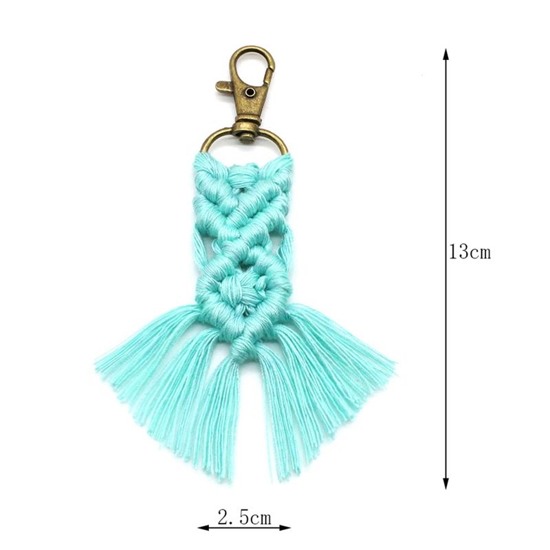 11 Pcs Mini Macrame Keychains Boho Woven Key Ring with Tassels for Car Key Bag Pendant Purse Charm Unique Gift