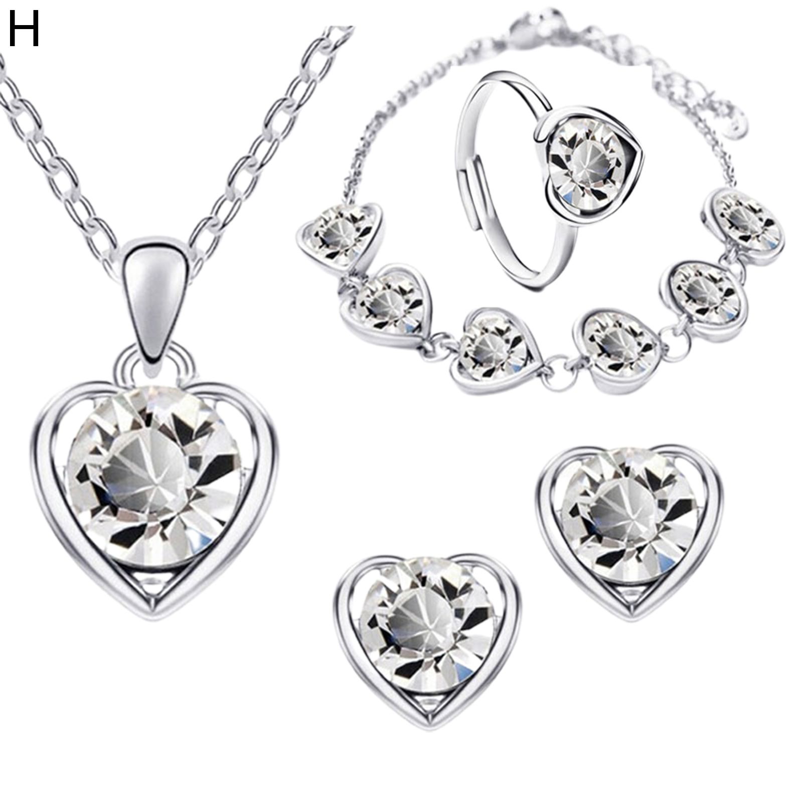 Love Heart Neckle Romantic Heart Shape Love Theme Neckle Earring Band
