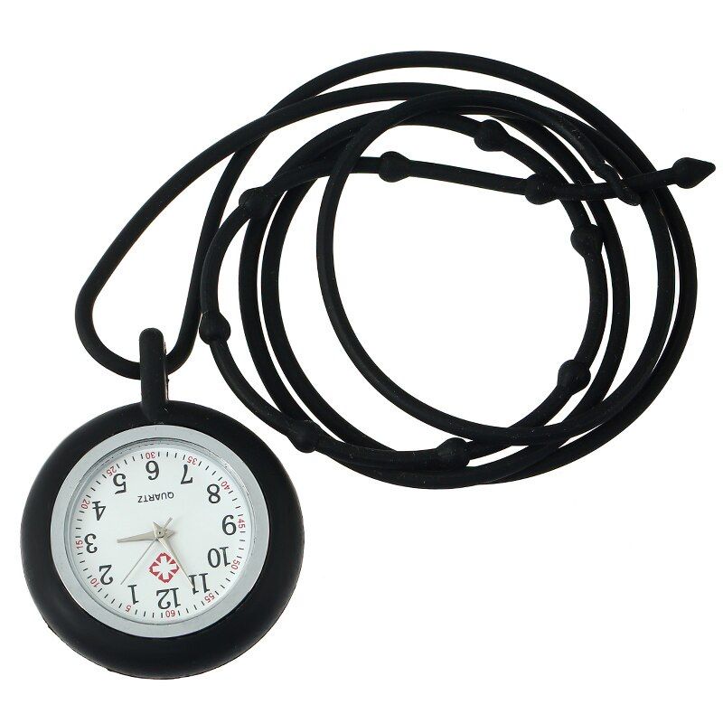 1pc Silicone necklace pocket analog Silicon NECKLACE quartz WATCH Jelly Rubber Ladies girls Kids Children Fashion