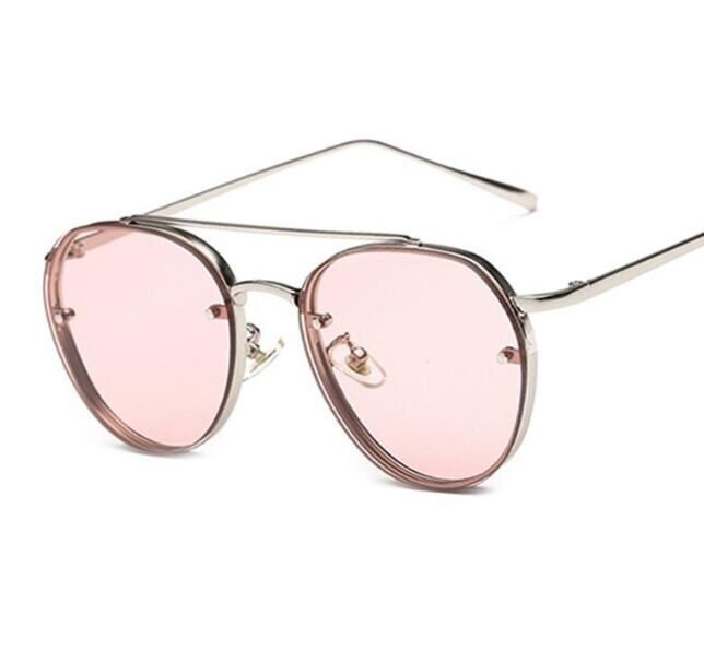 PinkNew Clear Lens Round Women Fashion Sunglasses