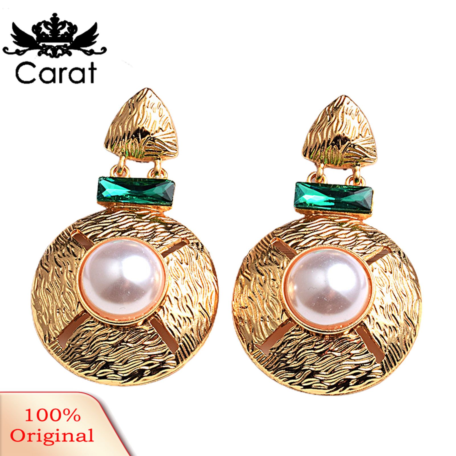 Women Earring Shiny Faux Pearl Exaggerated Drop Earring