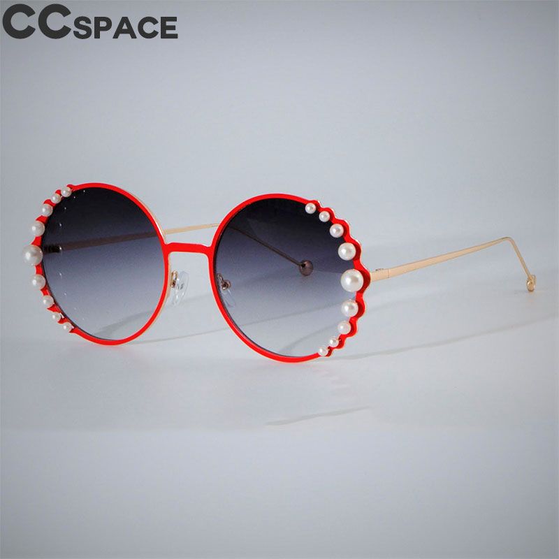 Red47746 Pearl Round Sunglasses Women Luxury Shades UV400 Brand Glasses Fashion Oculos