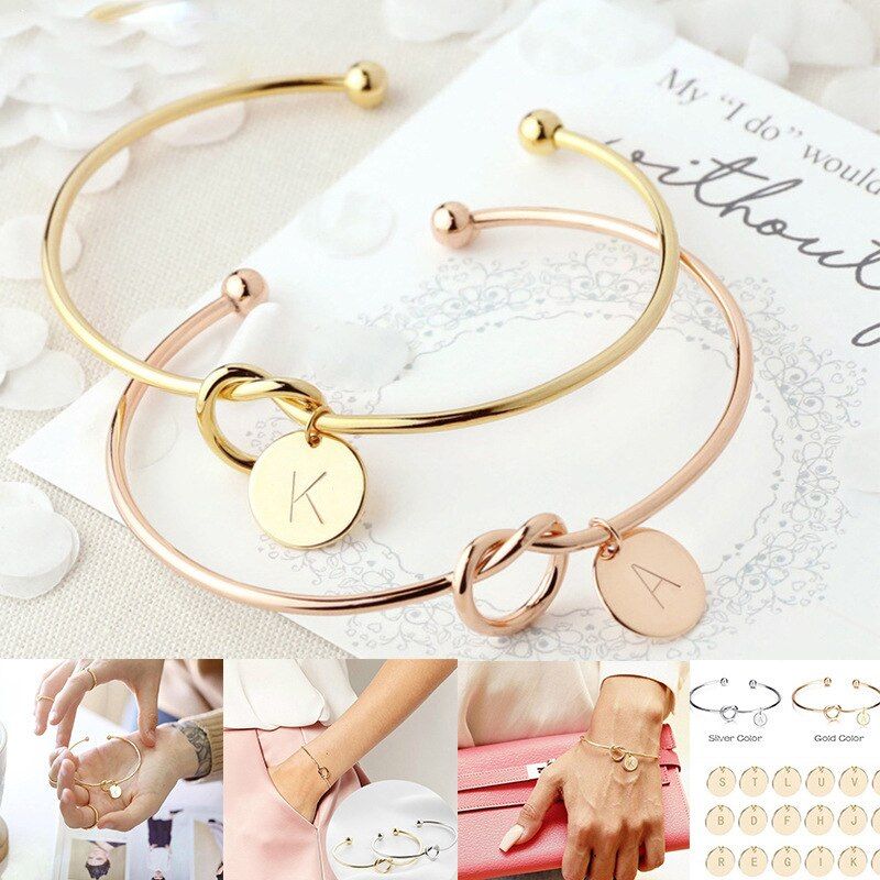 Knot bracelet trend personality simple fashion Joker English letters optional bracelet
