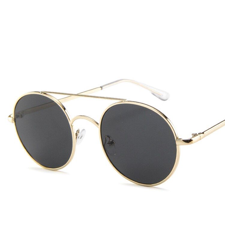 GoldGrayRBRARE 2019 Metal Round Frame Sunglasses Women Trend Retro Double Beam Sun Glasses Vintage Lady Luxury Ocean Lens Eyeglasses