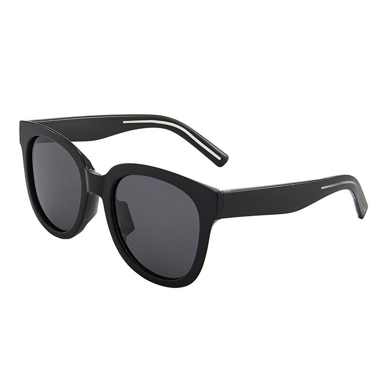 Black GreySHAUNA Retro Cat Eye Polarized Sunglasses Women Enhanced Metal Hinge Cool Leopard Shades Men UV400