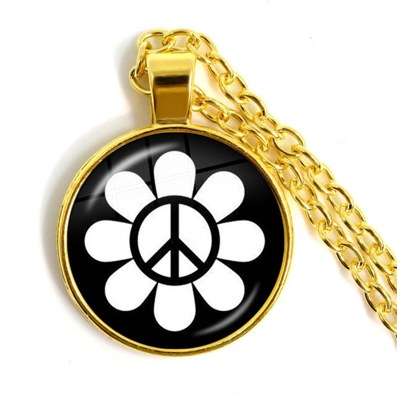 Peace Sign Necklaces Love Bus Surf Van Beach Summer Hippie Peace Car Necklace Retro Vintage Flower Power Hippi Jewelry Seventies