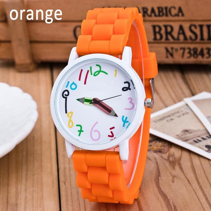 Droppshiping Silicone Watches Children Pencil Pointer Student Watch Quartz Wristwatches Gift Watches dg88