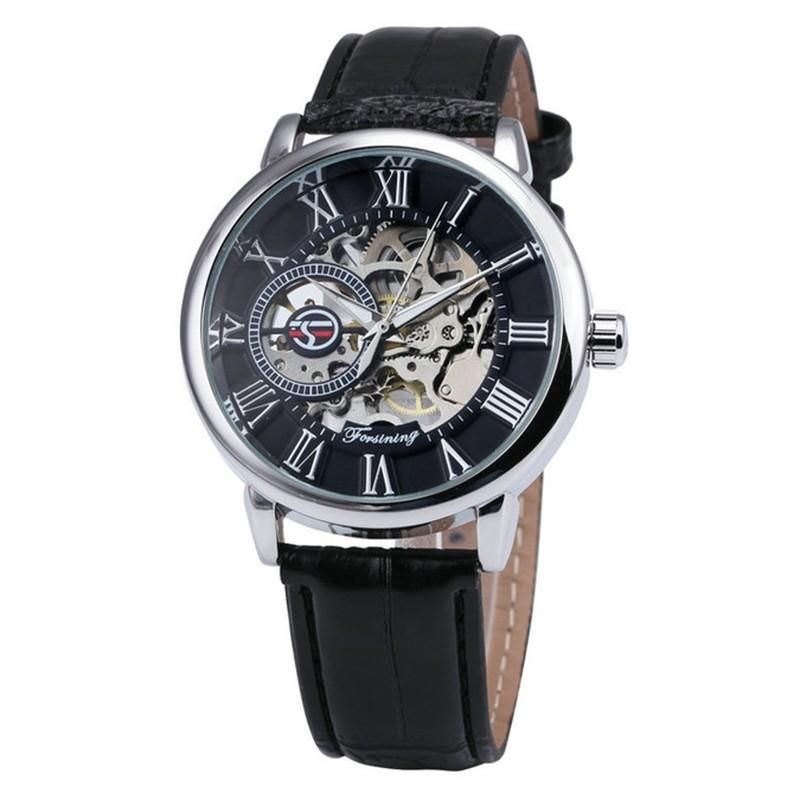 Forsining Men'S Fashion Watches Mechanical Hollow Transparent Watch