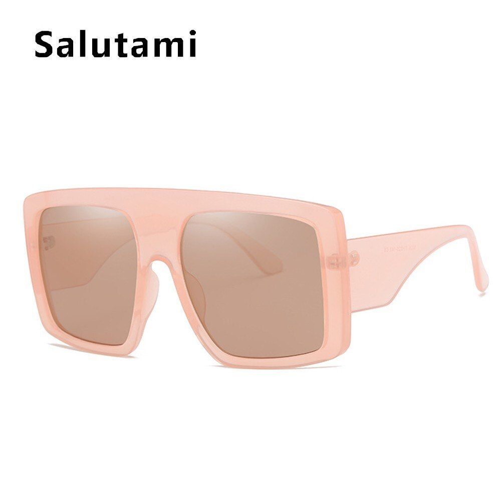 pink pinkOversized Square Sunglasses Women Black Pink One Piece Big Frame Sun Glasses Men 2020 Luxury Brand Vintage Gradient Eyewear