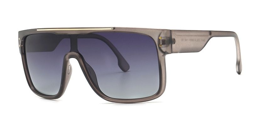 C6 gray gray46146 Big Frame One Lens Polarized Sunglasses Men Women Fashion Shades UV400 Vintage Glasses