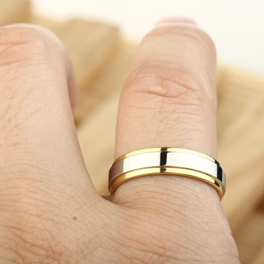 Fashion Lover Couples Women Titanium Steel Engagement Wedding Ring Band Jewelry