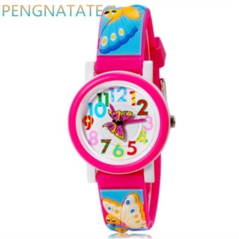 WILLIS Children Clock Luxury Brand Watches Quartz Watch Analog 3D Strawberry Rubber Children Sports Waterproof Watch PENGNATATE