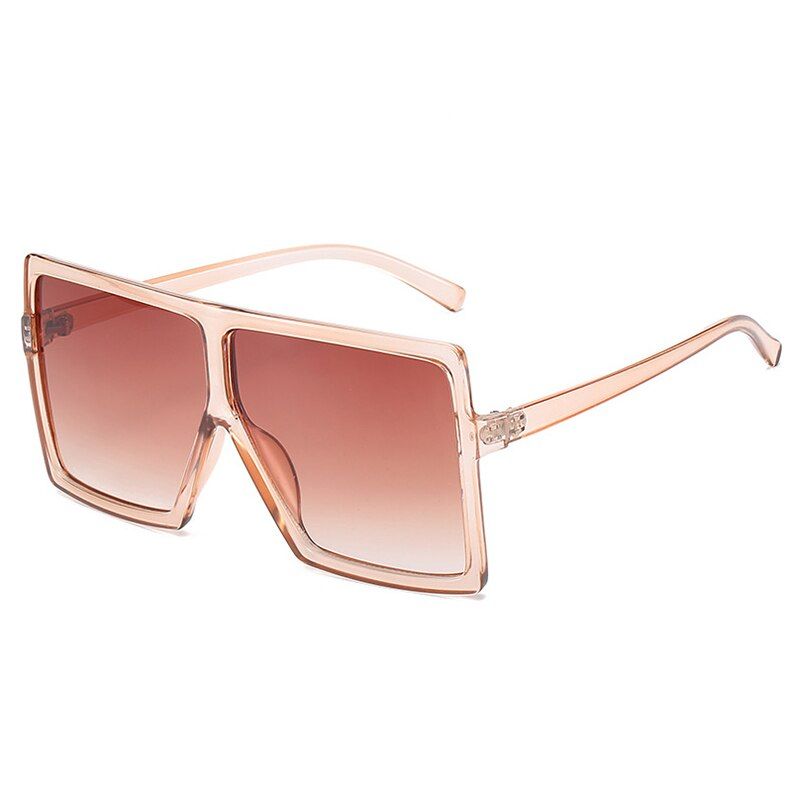 Tea DoubleTeaVintage Big Square Sunglasses Women Mens Oversize Sun Glasses Female Fashion Brand Black Blue Eyewear Oculos De Sol UV400