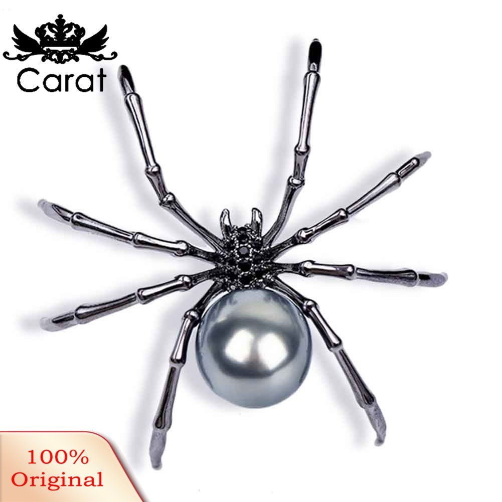 Fashion Women Rhinestone Faux Pearl Spider Brooch Pin Corsage Lapel Jewelry Gift