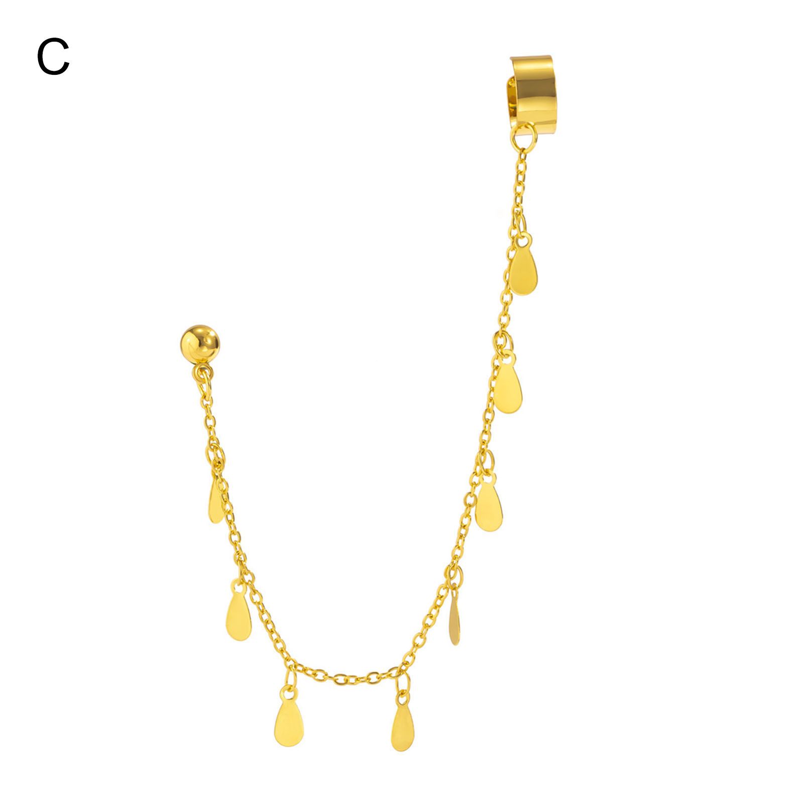 Women Earring Geometric Electroplating Bright Luster Clip Earring