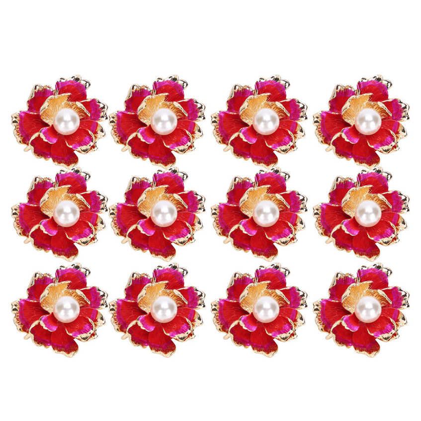 12pcs Garment Embellishments Faux Pearls Decoration Flatback Clothing Button for DIY Bag Hair Clip