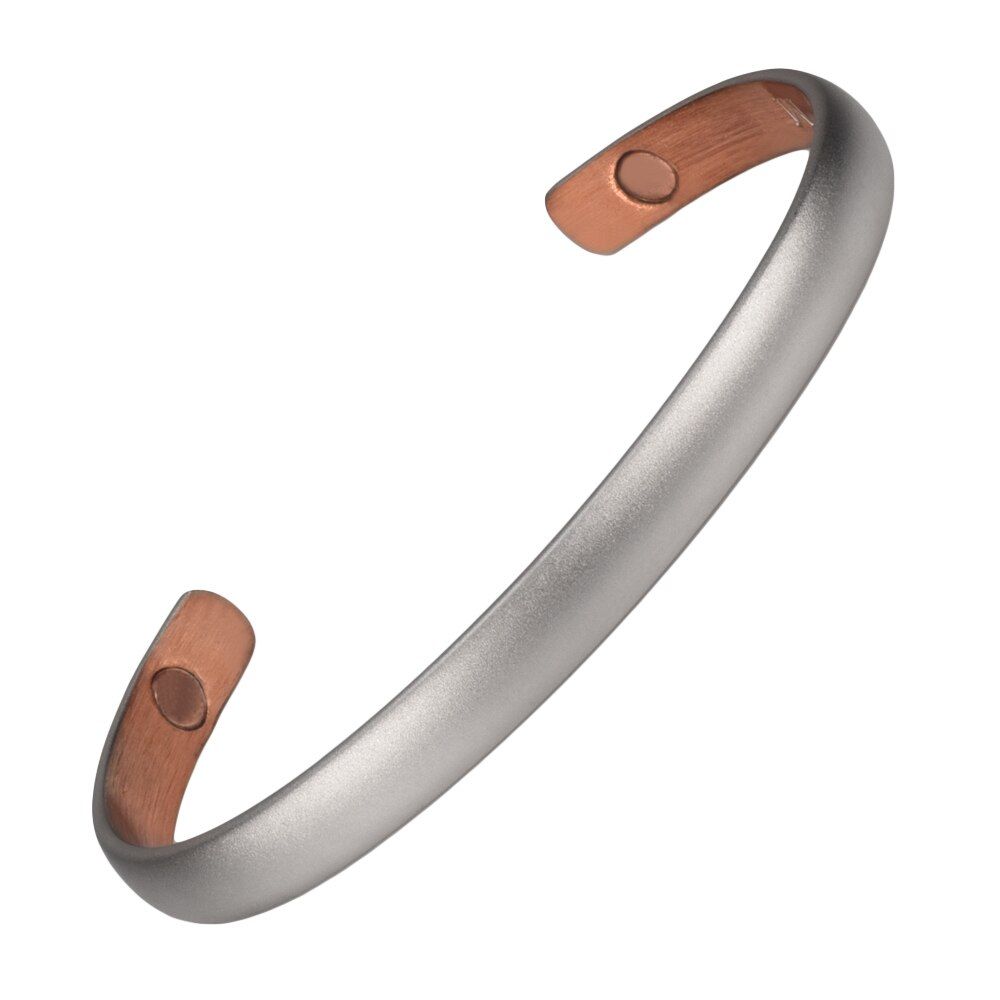 Wollet Jewelry Open Cuff Pure Copper Magnetic Bracelet Bangle for Men Health Care Balance Bio Silver Color Pain Relief Magnet