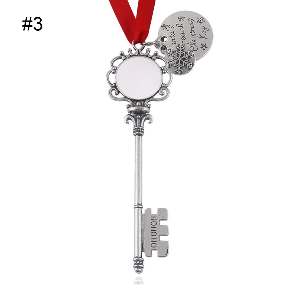 Christmas Gift Snowflake Decor Keychain Shaped Pendant Alloy Necklace with Rope