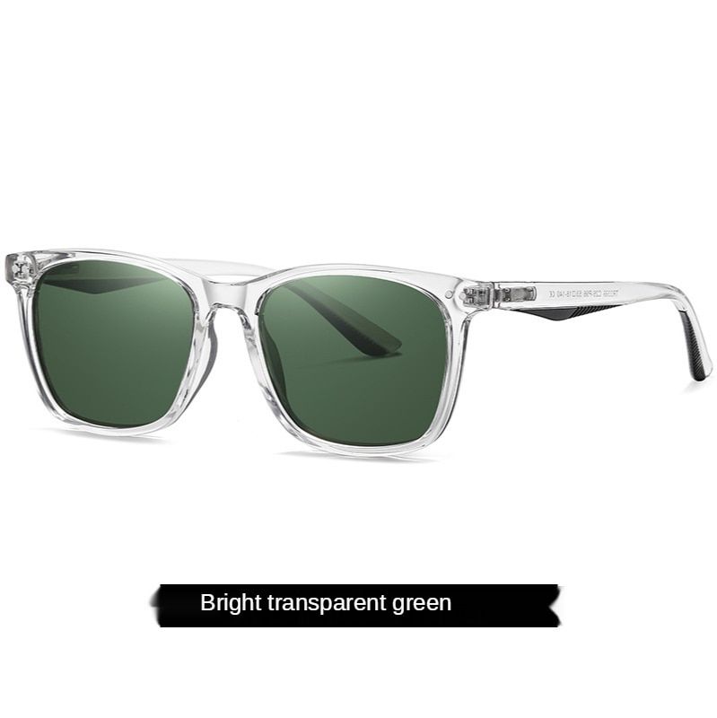 larized Sunglasses for Men Women Fashion TR90 Square Frame Classic Retro Rays  Designer Driving Sun Glasses Goggle UV400-clear green-Package C