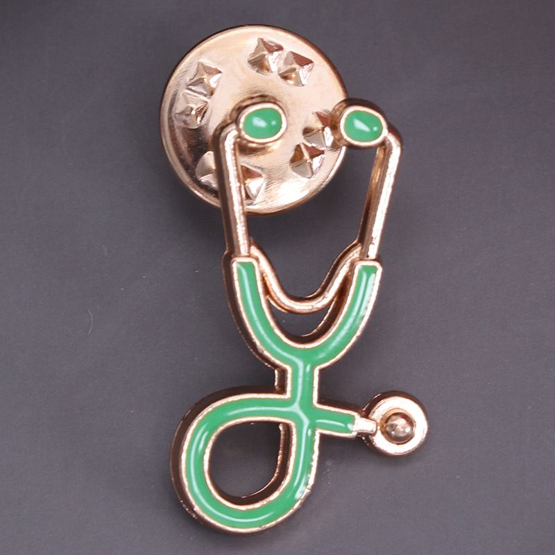 1Pcs Stethoscope Brooch Pin Doctor Nurse Collar Lapel Button Badge Medical Gift
