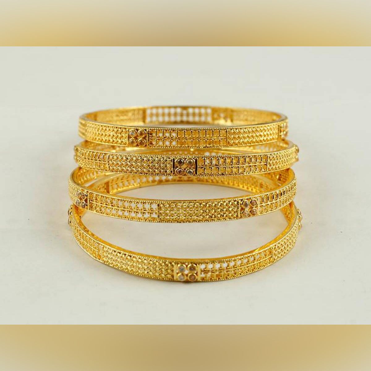 Gold Plated Metal Bangle Set for Women (4 pice)