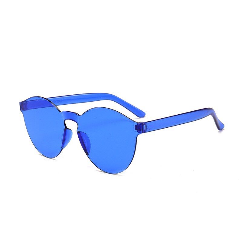 10-DarkBlueWomen Men Fashion Clear Retro Sunglasses Outdoor Frameless Eyewear Glasses