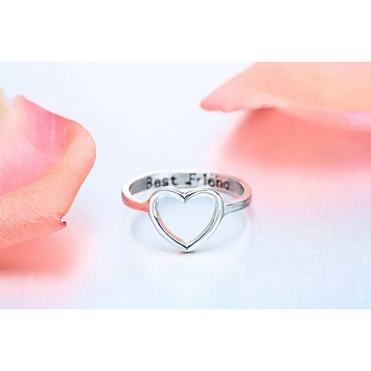 Fashion Women Hollow Heart Finger Ring Jewelry Accessories Best Friends Gifts