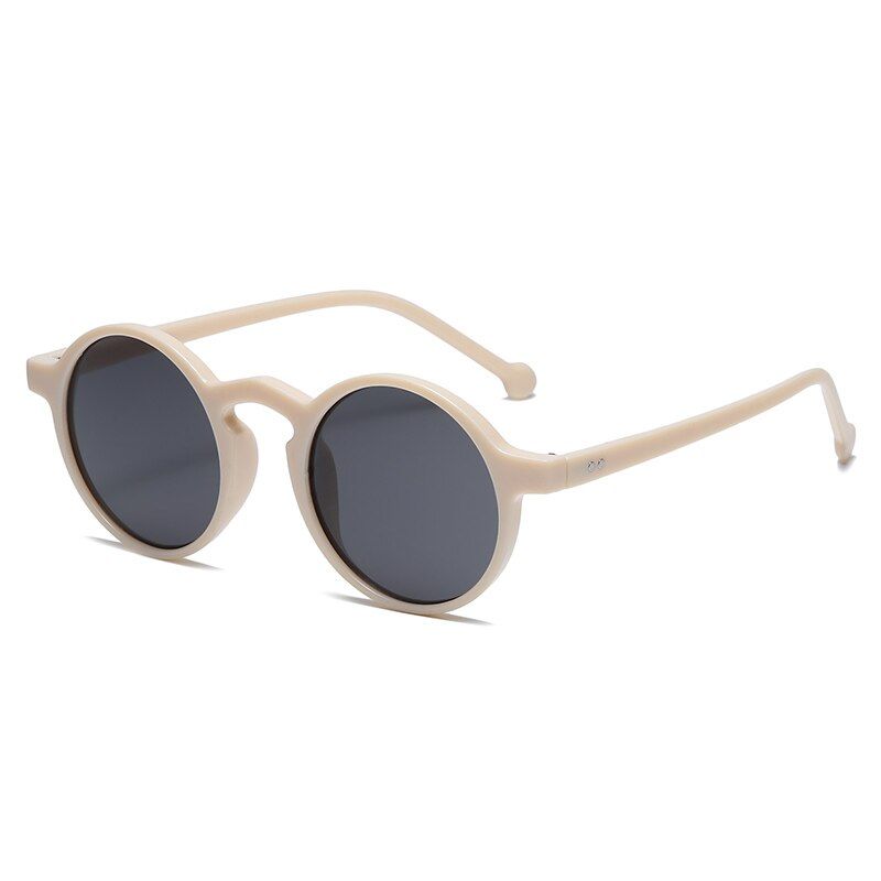 LongKeeper Fashion Round Sunglasses Women Classic Vintage Punk Sun Glasses For Men Driving Eyewear Leopard Black Glasses