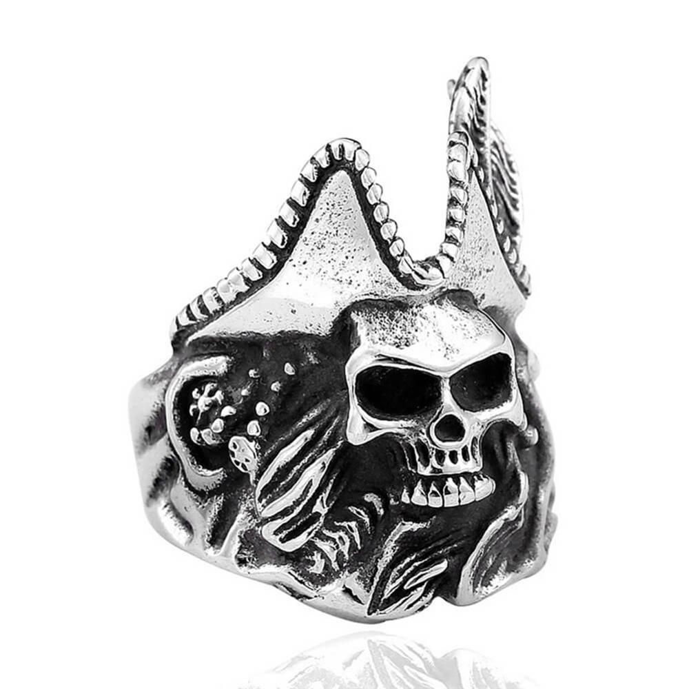 FDLK Vintage Gothic Skull Rings Men Fashion Hip Hop Turkish Male Punk Rings Skeleton Steampunk Jewelry Gift