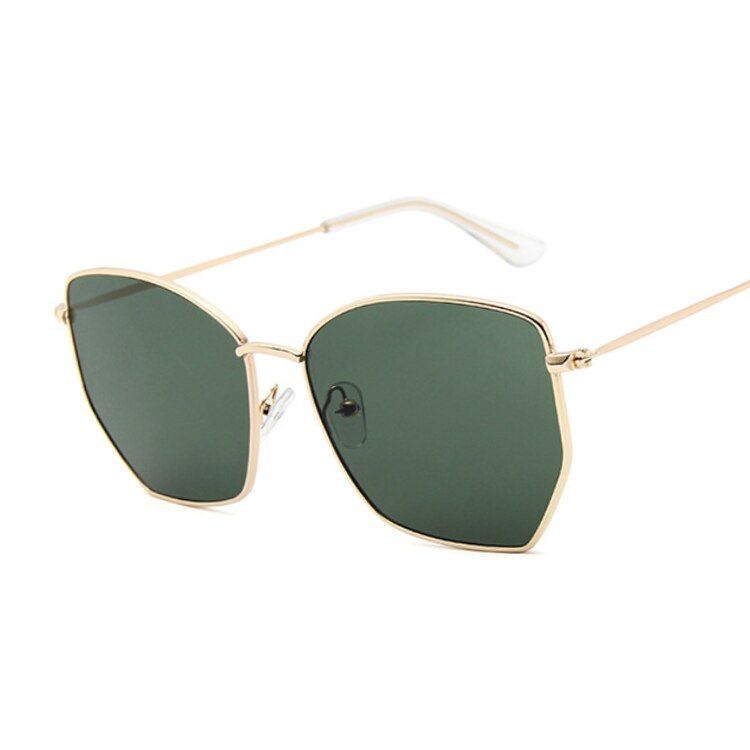 GoldG15Women Cat Eye Sunglasses Cute Brand Designer Summer Retro Oversized Frame Black Yellow Cateye Sun Glasses Female
