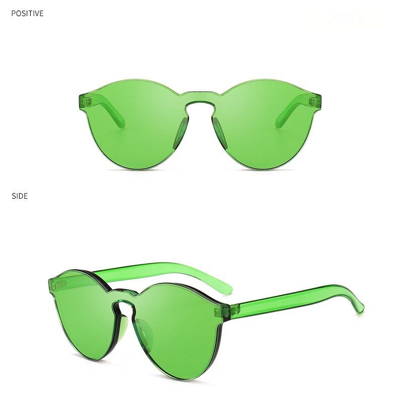 C7 GREENWHO CUTIE 2020 Vintage One Piece Round Sunglasses Women Brand Designer Fashion Candy Color Rimless Sun Glasses Men Shades S201