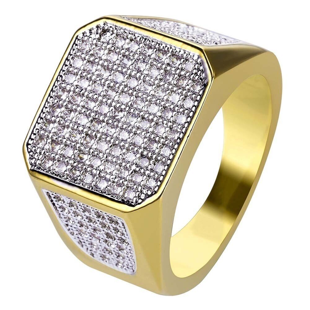 Classic  Men Ring Fashion Popular Geometry Zinc Alloy Birthstone Ring Wedding Engagement Jewelry For Male Best Gift