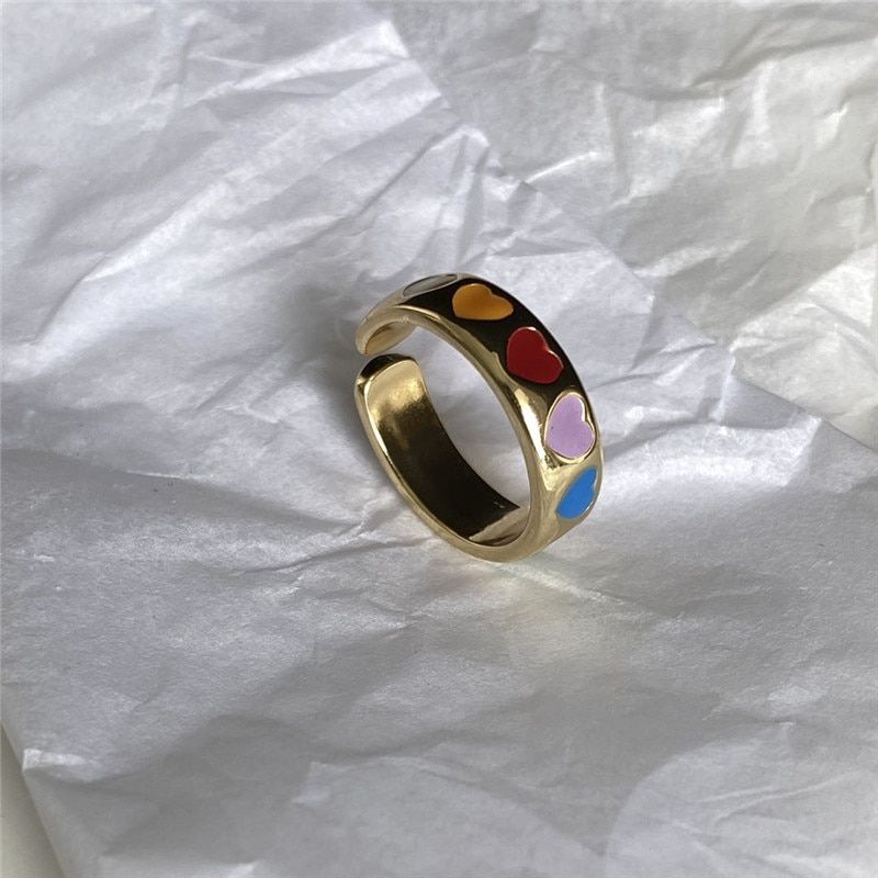 New Funny Monster Open Rings Dripping Oil Purple Cute Women's Ring Design Smile Fashion Ring Wholesale Jewelry