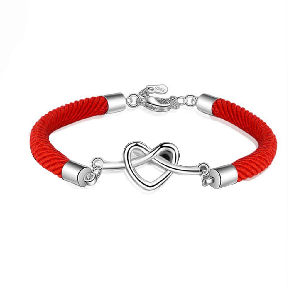 Hollow Bracelet Braided Love Heart Shape Rope Bracelet Girls Couple Bracelet
