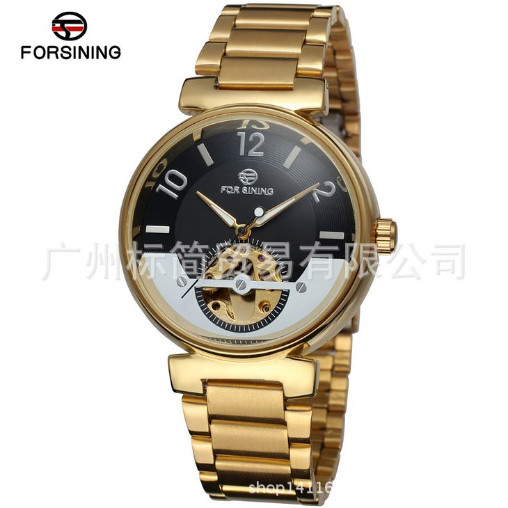 Forsining Blue Ocean Middle East Luxury Design Golden Stainless Steel Mens Watches Top Brand Luxury Automatic Wrist Watch Clock