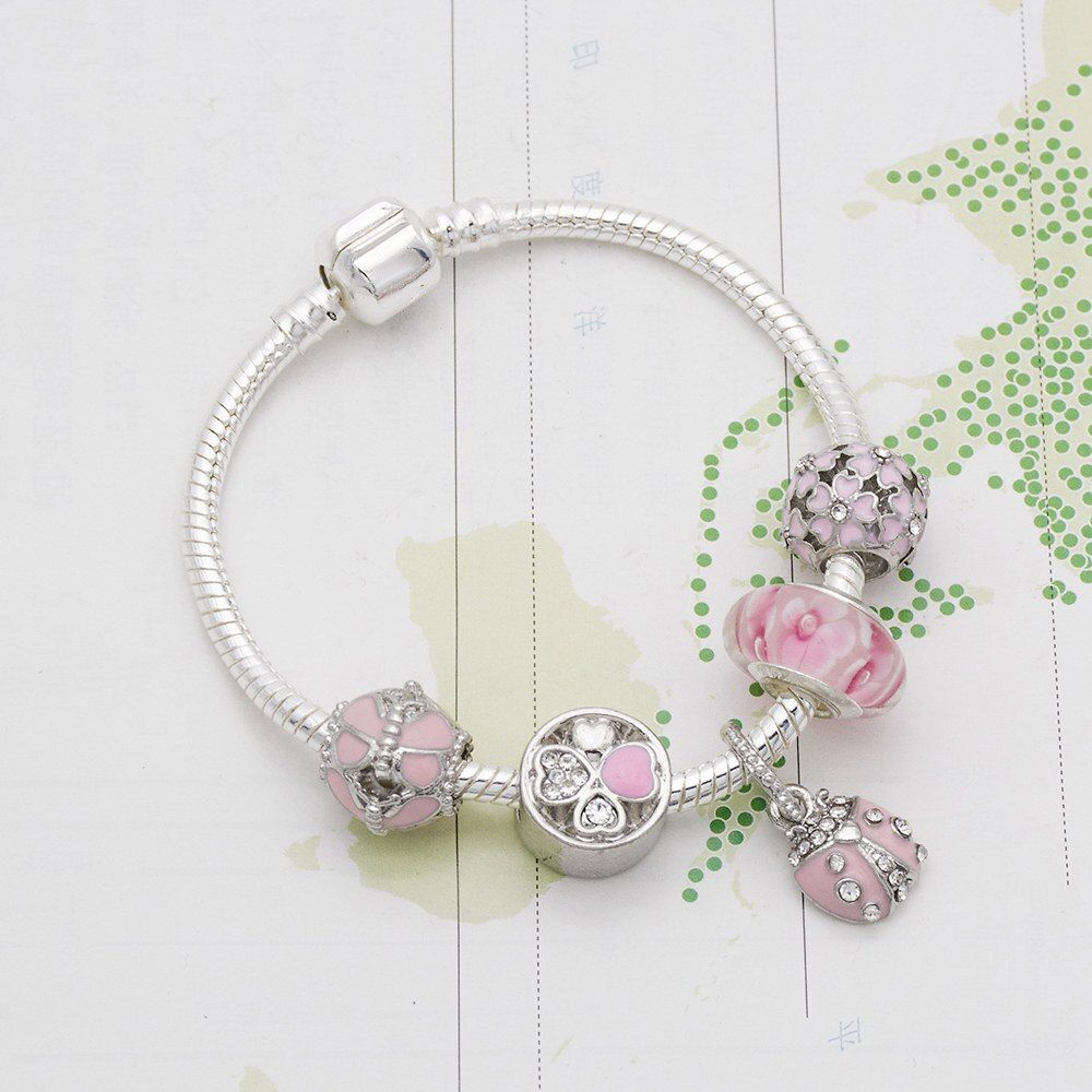 Mingshang wholesale 5design women charm bracele butterfly and love bracelet Femme Jewelry gifts