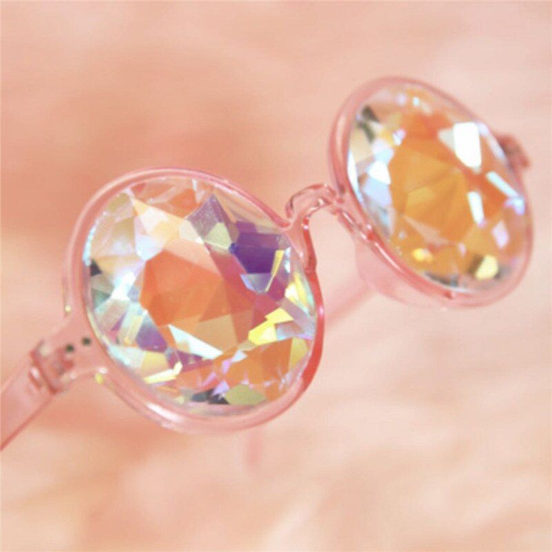 3Women Designer Kaleidoscope Glasses Round Glasses Fashion Sunglasses Retro Round Kaleidoscope Sunglasses Men Cosplay goggles