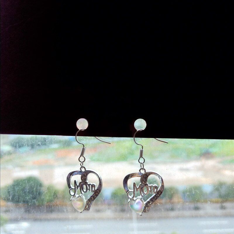 2020 New Cubic Zirconia Mom Baby Heart Drop Earrings Daughter Son Child Family Love Jewelry Friends Birthday Mother Days Gift