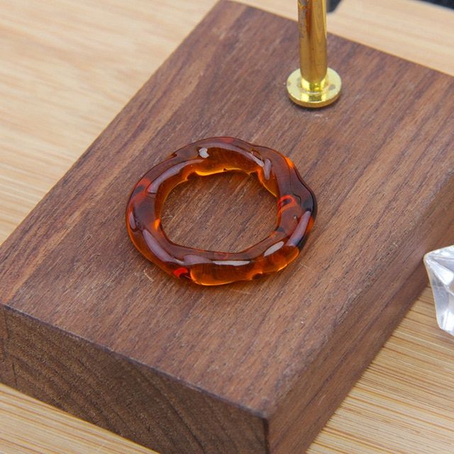 HUANZHI 2020 New Individuality Minimalist Color Transparent Acrylic Resin Irregular Spherical Rings for Women Party Jewelry