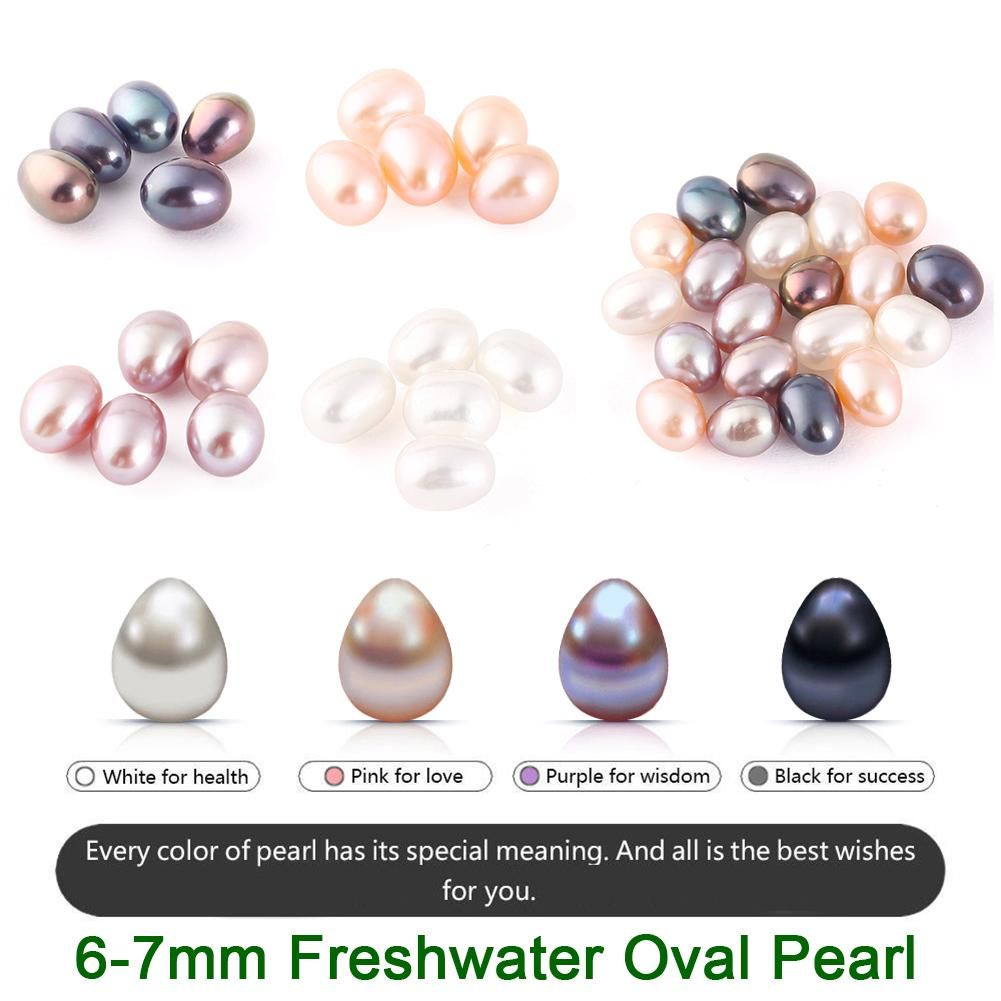 1 Pc Oval Shape Freshwater Pearl Beads Pendant Charms For Locket Cage Necklace Jewelry Making 6mm-7mm
