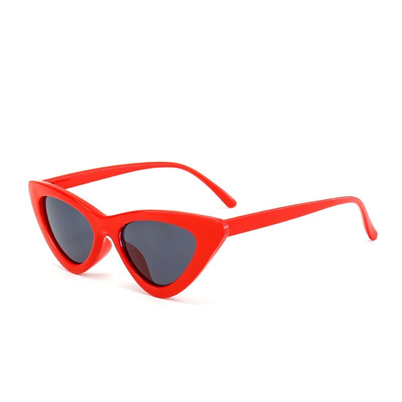 RedNew Fashion Cat Eye Sunglasses Women 2018 Fashion Triangle Small Size Frame Eyewear Reb Blue Green Lens Sun Glasses UV400