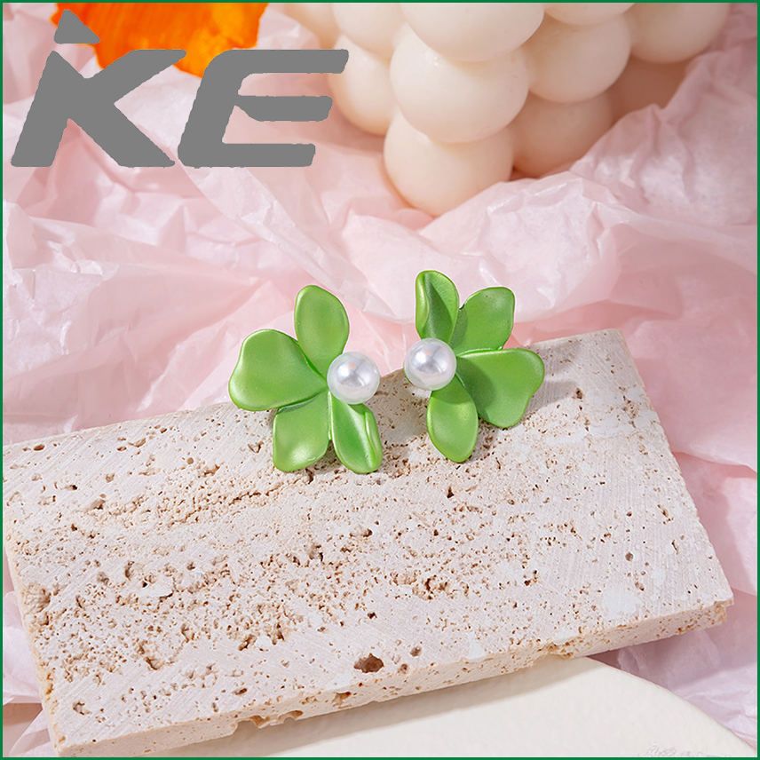 Needle Flower Pearl Stud Earrings Simple Personality Temperament Women's Earrings for gilrs for women low price