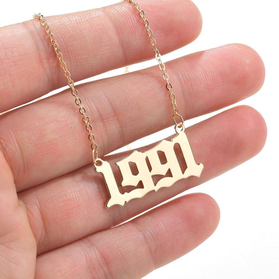 European and American popular year necklace female pendant birthday digital pendant necklace birthday gift jewelry