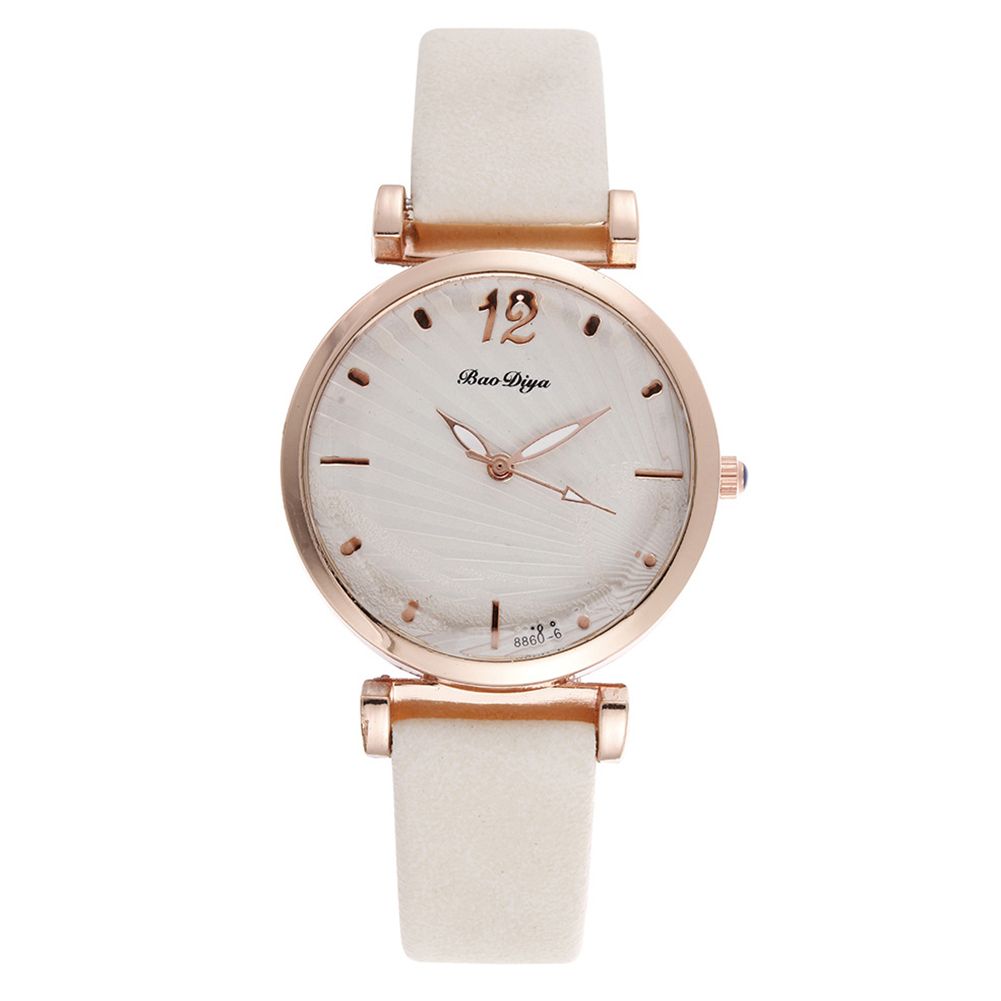 Yfashion Fashion Lady Quartz Watch Shell Rays Dial PU Leather Strap og Alloy Wristwatch