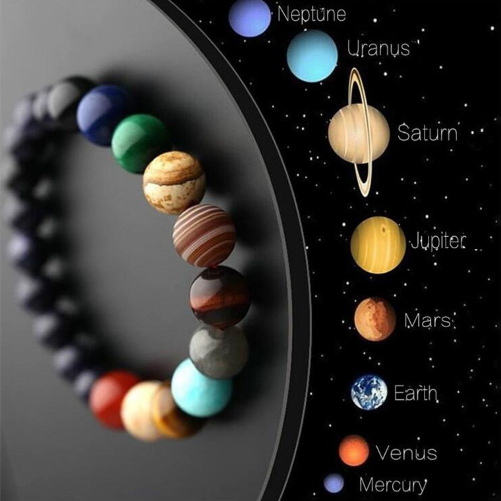 Yfashion Bracelet Stone Eight Planets Pattern Bracelet Couple Bracelet Bracelet Fashion tellation Bracelet