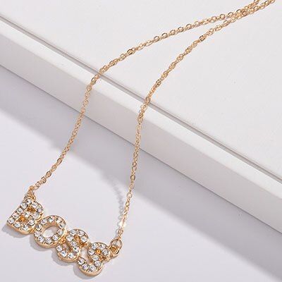 Gold Chain Black Love Boss True Letters Heart Pendant Choker Necklaces Korean Fashion Minimalist Minimalism Party Jewelry