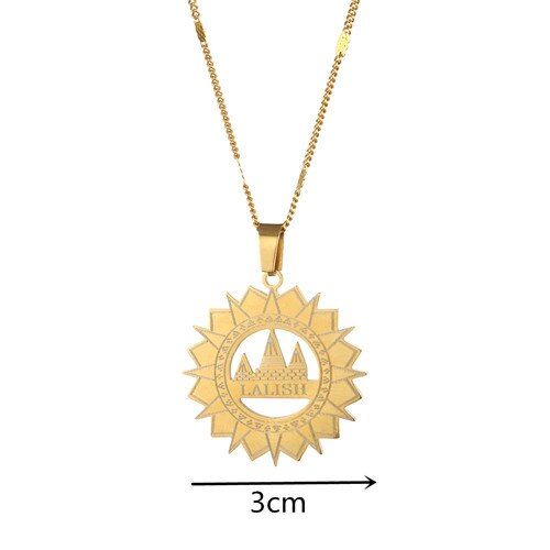 Stainless Steel Lalish Pendant Necklaces Yezidi Faith Pilgrimage Chain Jewelry(null)